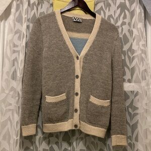Dusen Dusen Grey Combo Frame Cardigan Sweater S/M
